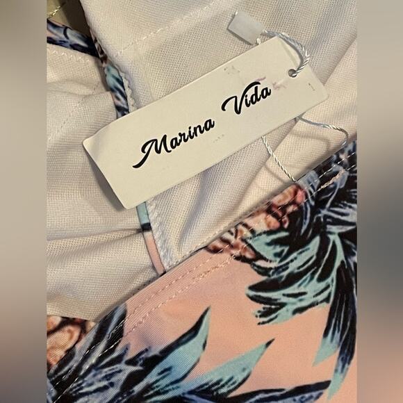 Marina Vida Pineapple Print Halter One-piece swimsuit XL New - Picture 2 of 8